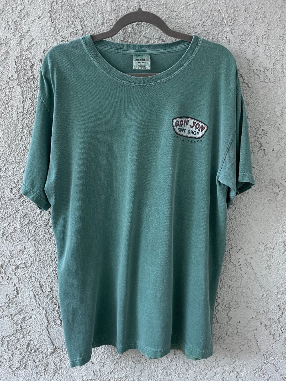 Ron Jon Surf Shop Cocoa Beach Graphic T-Shirt Men's Large Green Comfort Colors